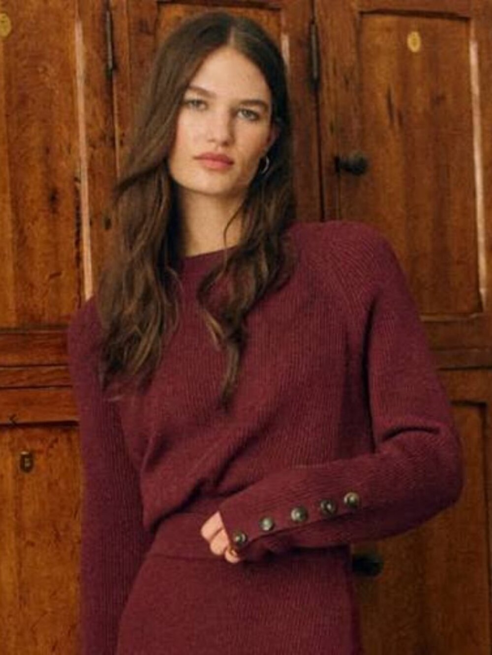Sezane Sami Jumper in Burgundy - XS